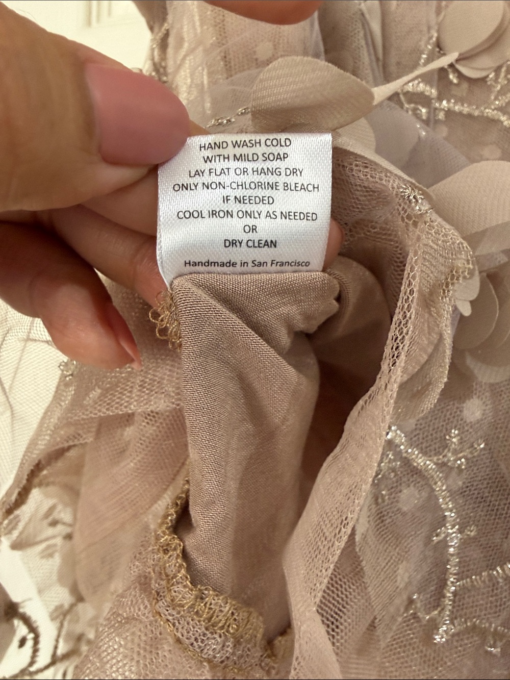 EleStory Baby Girls' Taupe Floral Appliqué Tulle Party Dress 12months - Picture 5 of 5